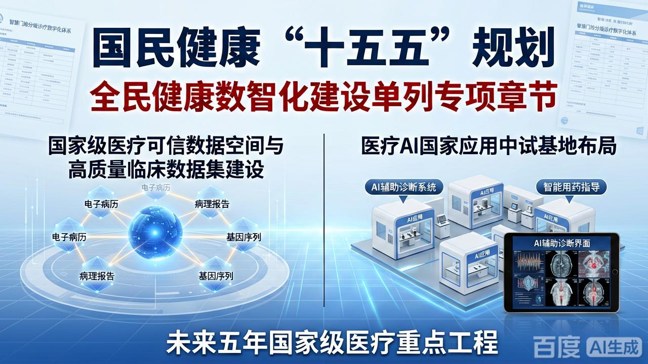 十五五全民健康规划正式印发！智慧门诊全域数字化升级，跨院数据互通成硬性任务
